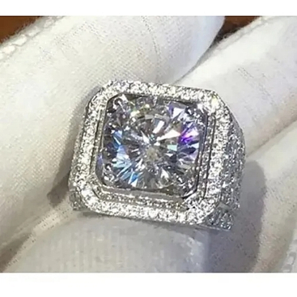 COPY - Men's iced out pinky ring  hip-hop Bustdown cz stones size7, 8,9,10
